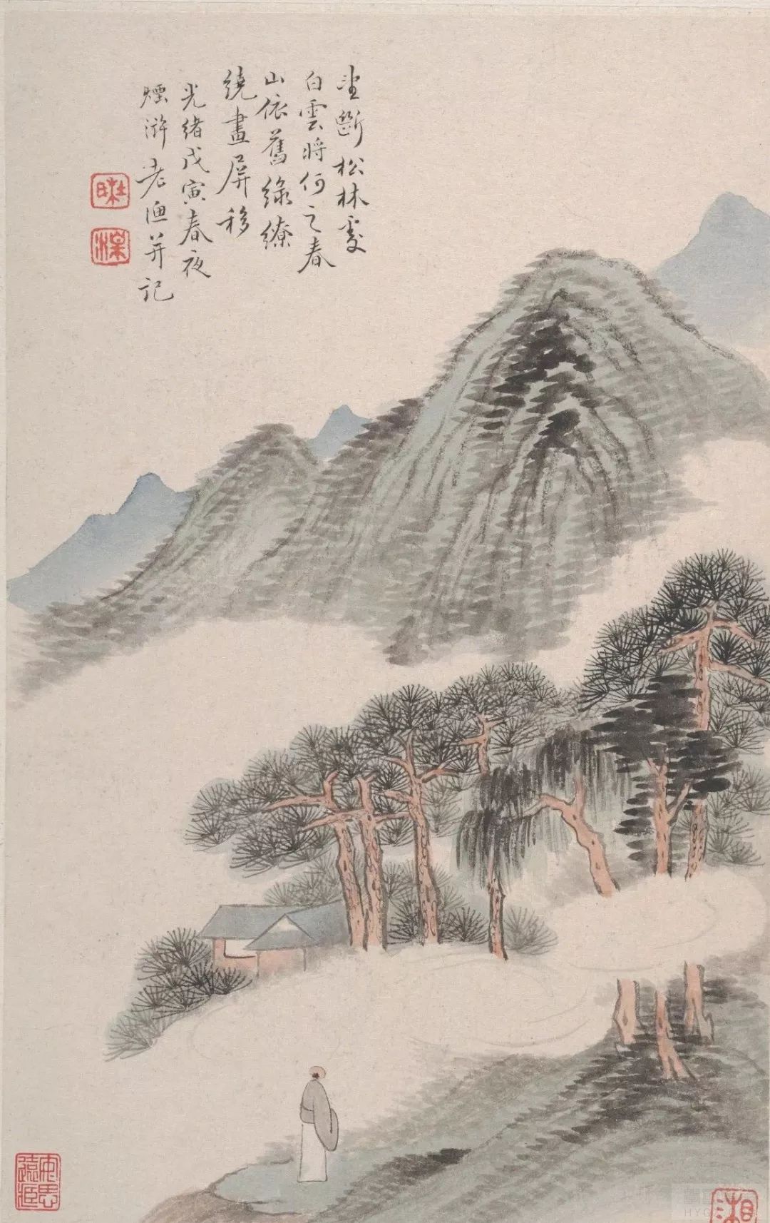 清杜湘山水册页-黄景仁的诗