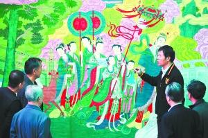 承恩寺临摹壁画首次亮相 两幅